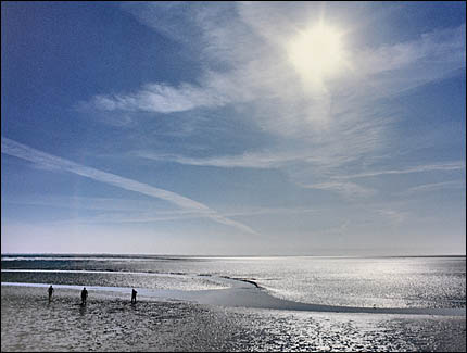 Das Wattenmeer bei Vollerwiek vor der Halbinsel Eiderstedt, © 1997 Jürgen Kullmann